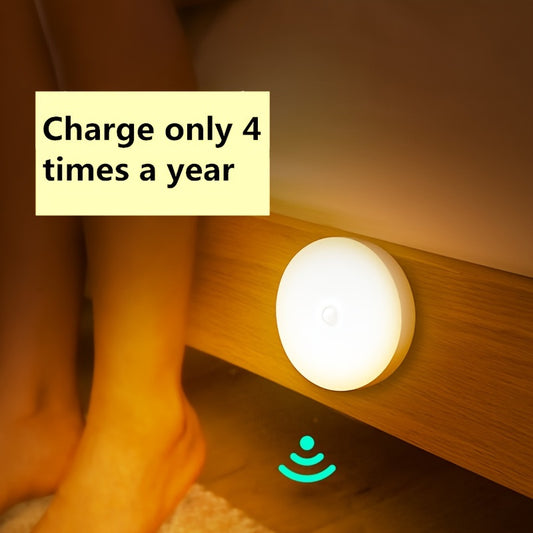 Smart Motion-Activated LED Night Light - USB Rechargeable