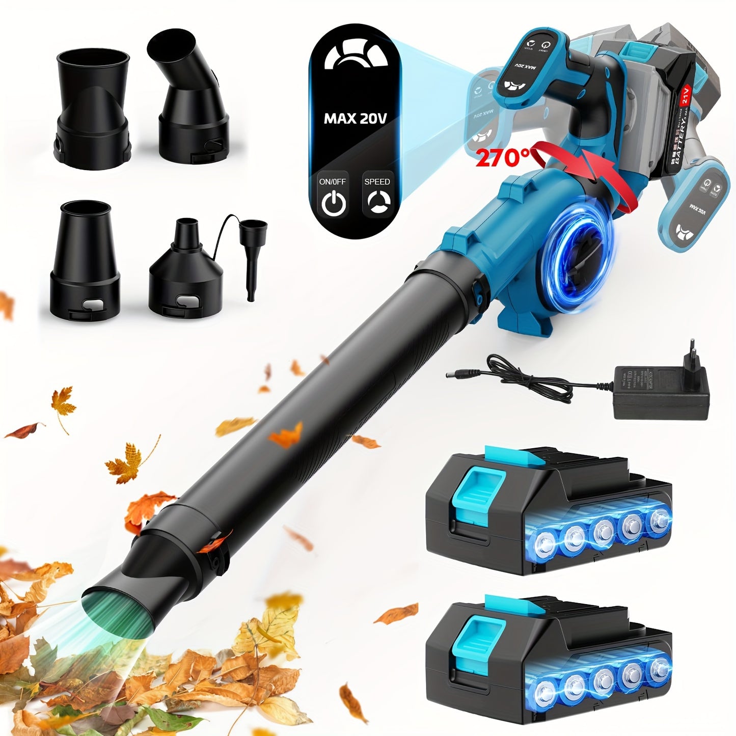 21V High-Capacity Cordless Leaf Blower