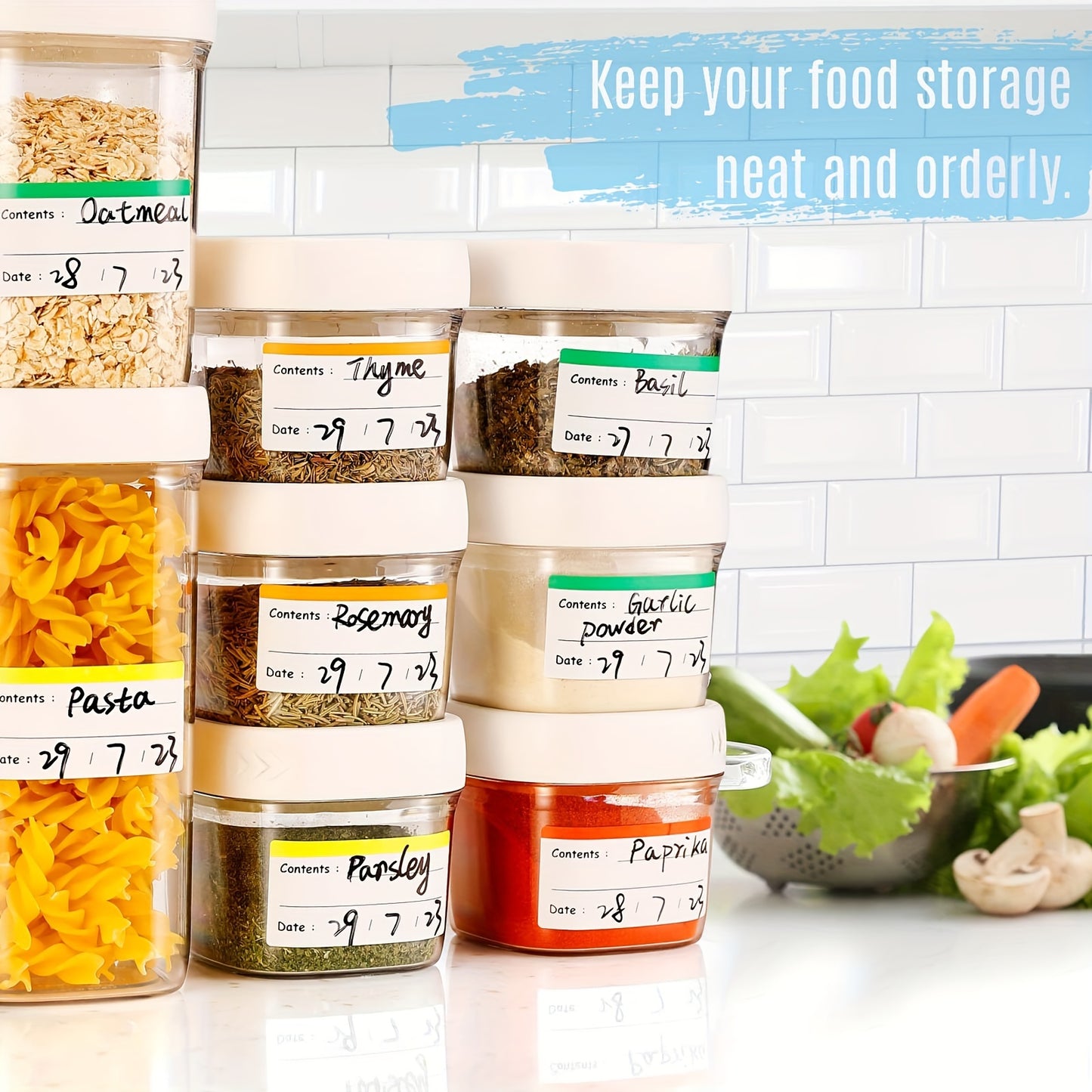 100pcs Colorful Removable Freezer & Food Storage Labels - Energy Star Certified, Perfect for Kitchen Organization