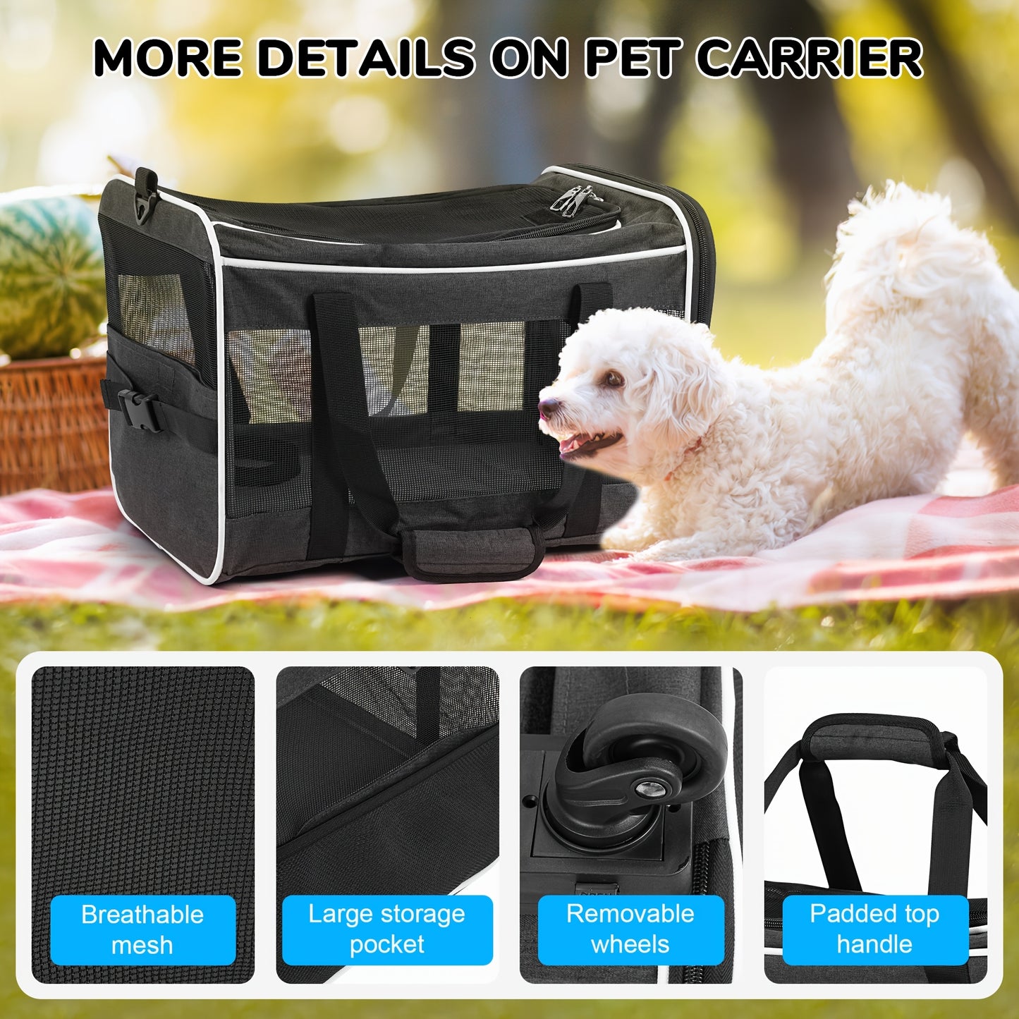 Cat Dog Carrier With Wheels