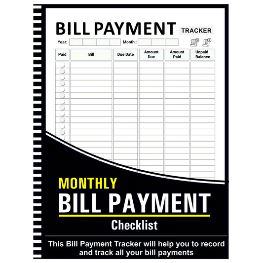 Monthly Bill Payment Tracker Planner