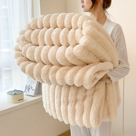 Luxurious Faux Rabbit Fur Throw Blanket