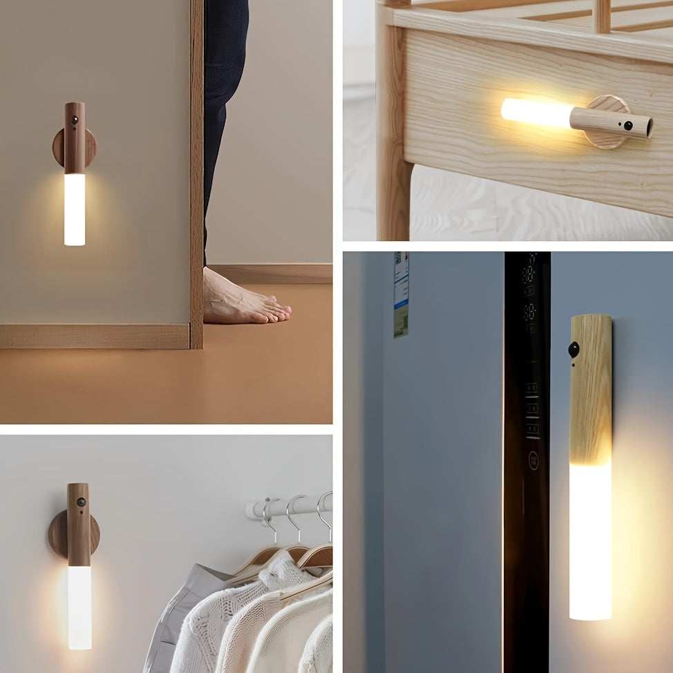 Intelligent Human Body Sensing Night Light LED Rechargeable Corridor Cabinet Wall Lamp Home Bathroom Strong Wall Sensing Light