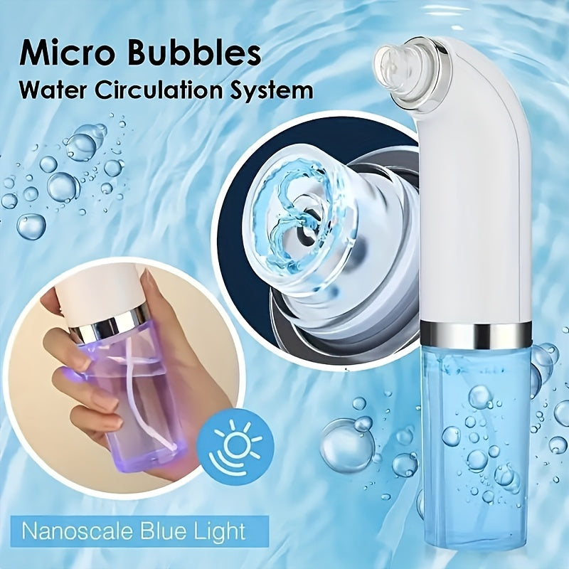 Microbubble Deep Pore Blackhead Remover – USB Rechargeable Facial Cleanser with 6 Heads