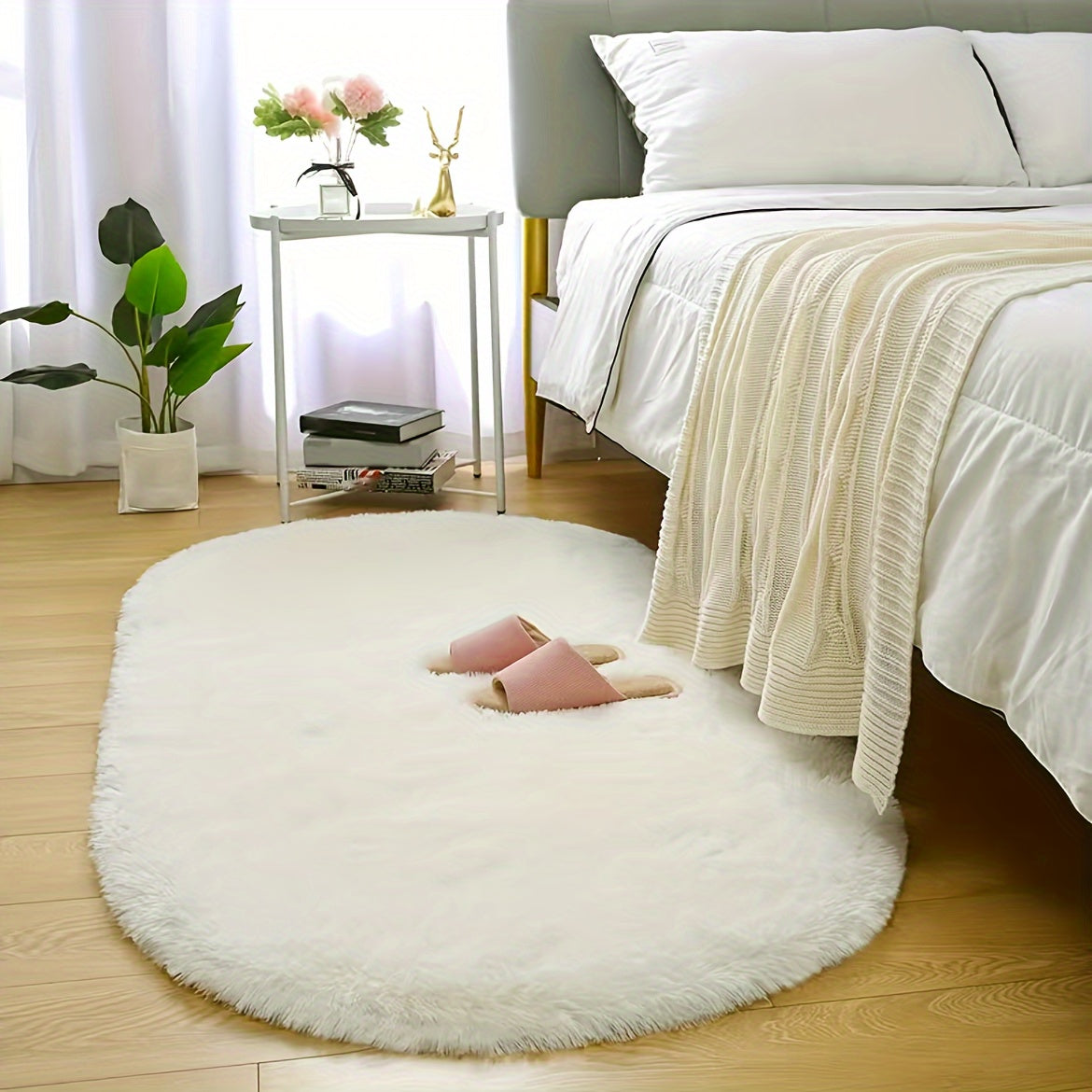 Soft Fluffy Shag Area Rug – Luxury Non-Slip, Machine Washable Carpet for Living Room & Bedroom, Cute Home Decor